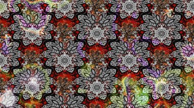 Yazdır. Renkli Yaz Temalı eskiz kalıbı. Raster çiçekli arka plan. Düz Çiçek Elementleri Tasarımı. Güzel eskiz şekli. Şirin kumaş deseni.