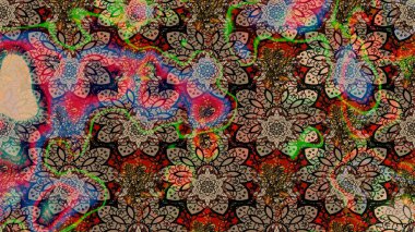 Raster illüstrasyonu. Egzotik çiçekler, bej ve kahverengi renkler üzerine botanik, parlak klasik doğa. Klasik tropikal doğal elementlerin suluboya seti.