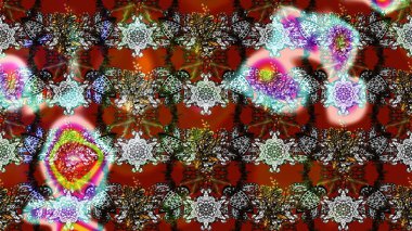 Dallı bahar çiçekleri ile desen, kahverengi ve gri renkler ile çiçek silueti. Raster deseni.