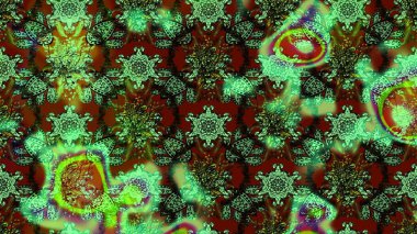 Suluboya, elle çizilmiş. Eskiz arkaplan modeli. Raster - stok. Vadinin çiçekleri yeşil ve kahverengi renklerde.