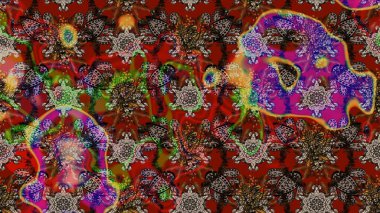 Tekstil, kumaş, kapaklar, duvar kağıtları, baskı, naylon, koleksiyon defteri, örgü, dekupaj için güzel bir eskiz. Küçük kahverengi ve kırmızı çiçeklerle oldukça kaliteli besin torbası deseni.