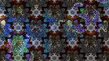 Renkli Bahar Teması eskiz kalıbı. Güzel çiçek deseni. Siyah ve gri renkli çiçekler. Düz Çiçek Elementleri Tasarımı.