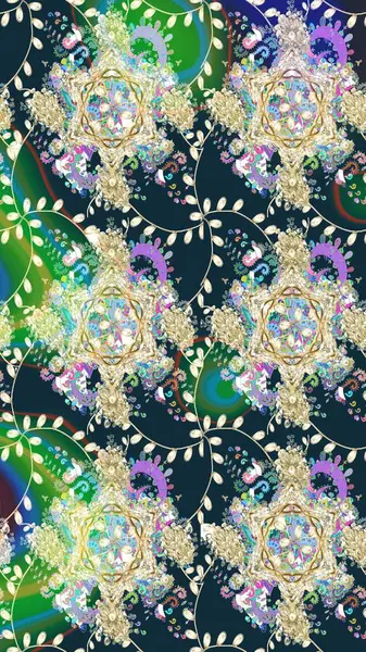 Motley illüstrasyonu. Moda baskıları için zarif bir şablon. Robot resim. Küçük çiçekte güzel bir desen. Çiçekli yaz çiçekleri. Küçük renkli çiçekler..