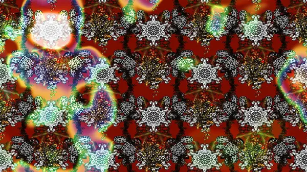 Güzel kumaş deseni. Raster illüstrasyonundaki çiçek desenli çizim. Raster illüstrasyonu. Gri ve kahverengi renklerde.