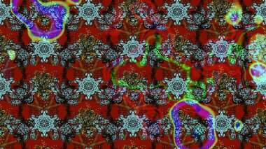 Küçük çiçekteki sevimli çiçek deseni. Kırmızı ve kahverengi renkte çiçekler.