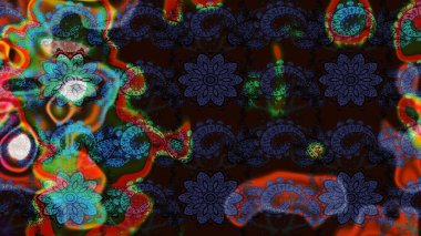 Motley illüstrasyonu. Kahverengi ve gri çiçekli bahar çiçekleri. Küçük çiçekte güzel bir desen. Küçük renkli çiçekler. Moda baskıları için zarif bir şablon.