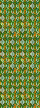 Suluboya tarzında yeşil ve kahverengi renklerde. Raster illüstrasyonu. Küçük çiçekli bahar deseni çiz.