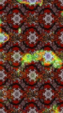 Suluboya çiçekli çiçek deseni. Asyalı tekstil renkleri. Raster illüstrasyonu.