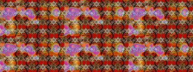 Çiçeksel fantezi tasarımı ve parlak bir arka plan çizimi. Renkli Bahar Teması eskiz kalıbı. Düz Çiçek Elementleri Tasarımı.