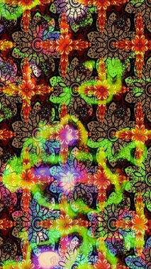 Millefleur 'lar. Tekstil, kumaş, kapaklar, duvar kağıtları, baskı, naylon, koleksiyon defteri, örgü, dekupaj için güzel bir eskiz. Küçük siyah ve yeşil renkte güzel bir besin torbası deseni, çiçekler..