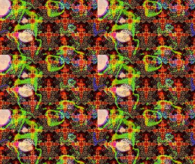 Raster illüstrasyonu. Siyah kıvırcık çiçekler siyah renkte şekillenir. Klasik çiçek tasarım elementleri.