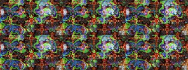 Raster illüstrasyonu. Güzel kumaş deseni. Bahar çiçekli güzel bir çiçek deseni..