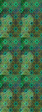 Raster illüstrasyonu. 3D çiçekler, eskiz. Yeşil renklerde.