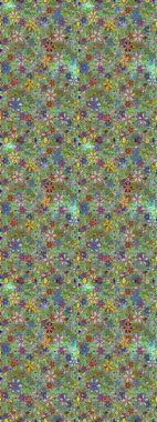 Düz Çiçek Elementleri Tasarımı. Yeşil ve nötr renklerde çiçekler. Renkli Yaz Temalı Kusursuz Arkaplan. Raster illüstrasyonunda kusursuz çiçek deseni.