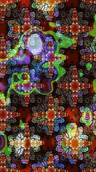 Çiçekli karalama şeklinde Raster çiçek deseni. Kahverengi ve siyah renkli çiçekler. Nazik, sevimli çiçek arkaplanı..