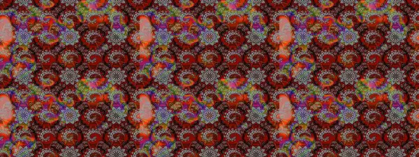 Raster illüstrasyonundaki çiçek desenli çizim. Kahverengi ve kırmızı renkte çiçekler.