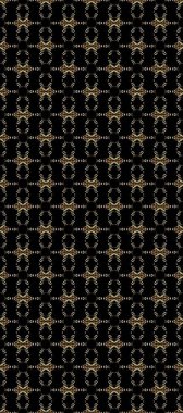 Geleneksel Arap dekoru, siyah, kahverengi renk. Çiçekli süslemeli, pürüzsüz bir desen. Süslü dantel iz sürücü. Duvar kâğıdı için altın süslü bir illüstrasyon. Doğu tarzında vintage tasarım ögesi