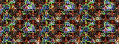 Sevimli çiçek raster deseni. Düz Çiçek Elementleri Tasarımı. Renkli Yaz Temalı eskiz kalıbı. Kahverengi ve siyah renkte çiçekler.