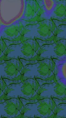 Düz Çiçek Elementleri Tasarımı. Raster illüstrasyonundaki çiçek desenli çizim. Renkli Bahar Teması eskiz kalıbı. Güzel kumaş deseni.