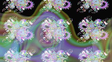 Düz Çiçek Elementleri Tasarımı. Renkli Bahar Teması eskiz kalıbı. Tarafsız renklerde çiçekler. Sevimli çiçek raster deseni.