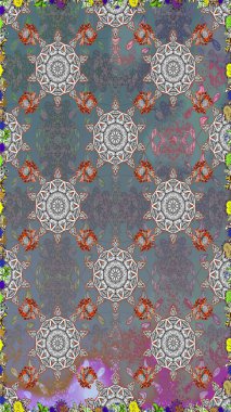 Sevimli çiçek raster deseni. Gri ve nötr renkte çiçekler. Düz Çiçek Elementleri Tasarımı. Renkli Bahar Teması Kusursuz Arkaplan.