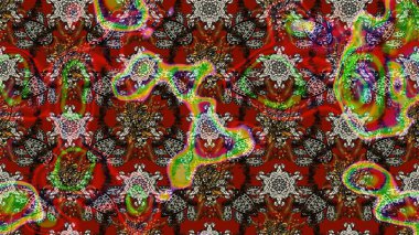 Çiçek desenli eskiz, yaz çiçekleri. Düz Çiçek Elementleri Tasarımı. Kırmızı ve kahverengi renkte çiçekler. Renkli Bahar Teması çizim şablonu.