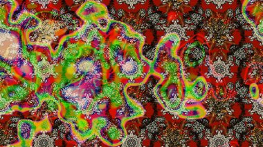 Çiçekli karalama şeklinde Raster çiçek deseni. Çiçekler kırmızı ve yeşil renklerde. Nazikçe, güzel çiçek arkaplanı..