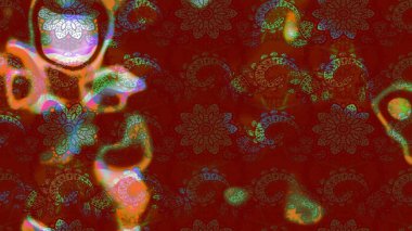 Süslü kumaş deseni. Çiçekli çiçek deseni, suluboya. Raster deseni.