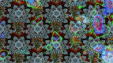 Sınır Kızılderili çiçekli paisley patten. Etnik Mandala havlusu. Tebrik kartı geçmişi, boyama kitabı, arkaplan ve tekstil için kullanılabilir. Raster Henna tarzı. Taslak süsleme izi.