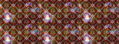 Kahverengi ve kırmızı renkte etnik çiçeklerle süslenmiş zarif bir eskiz şekli. Raster Çiçek İllüstrasyonu güzel tekstil..