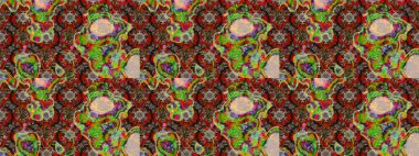 Sketch Floral Pattern in Raster illustration. Fancy fabric pattern. Colour Spring Theme sketch pattern Background. Flat Flower Elements Design.