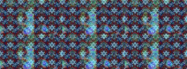 Patlayan çiçekler soyut olarak yerleştirilmiş. Raster deseni. Yumuşak, bahar çiçekleri mavi ve kırmızı renklerde. Raster illüstrasyonu.