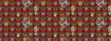 Raster illüstrasyonundaki çiçek desenli çizim. Gri ve kırmızı renkte çiçekler.