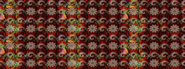 Raster illüstrasyonundaki çiçek desenli çizim. Güzel kumaş deseni. Renkli Bahar Teması eskiz kalıbı. Düz Çiçek Elementleri Tasarımı.