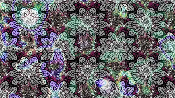 Suluboya çiçekli çiçek deseni. Raster illüstrasyonu. Gri ve nötr renklerde güzel tekstil.