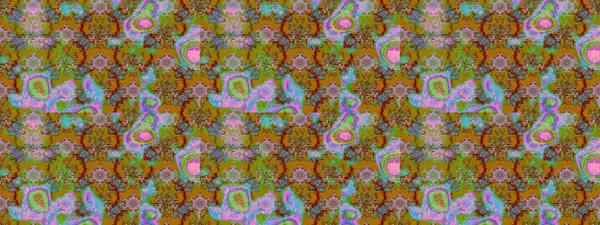 Suluboya çiçekli çiçek deseni. Raster illüstrasyonu. Yeşil ve kahverengi renkli güzel tekstil.