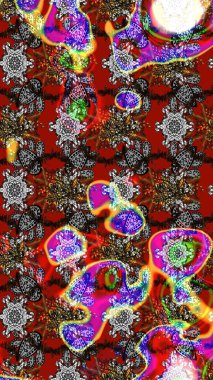 Yazdır. Raster çiçekli arka plan. Güzel kumaş deseni. Renkli Yaz Temalı eskiz kalıbı. Güzel eskiz şekli. Düz Çiçek Elementleri Tasarımı.