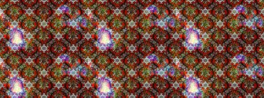 Kahverengi ve kırmızı renkte etnik çiçeklerle süslenmiş zarif bir eskiz şekli. Raster Çiçek İllüstrasyonu güzel tekstil..