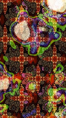 Kahverengi ve siyah renklerde yaz çiçekleri. Raster illüstrasyonu. Raster çiçek desenli ve çiçekli..