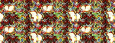 Varicolobrown ve nötr raster çizimi. Bir sürü kahverengi ve nötr soyut çiçekli tropik eskiz deseni. Küçük çiçekte sevimli çiçek deseni var..