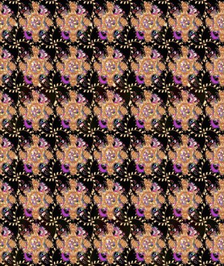 Düz Çiçek Elementleri Tasarımı. Renkli Bahar Teması eskiz kalıbı. Taslak desenli, modaya uygun kumaş deseni. Şirin çiçek elementleri. Raster illüstrasyonu.