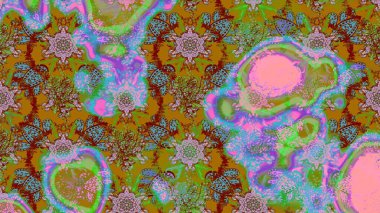 Tomurcukları papatya çiçekleri olan sevimli bir çiçek deseni. Raster illüstrasyonu. Miles Fleur, süslü püslü bir süs. Eskiz geçmişi. Eski usul. Kumaş, tekstil ve duvar kağıdı baskısı için..