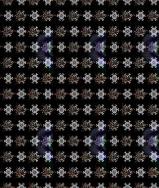 Çiçekli karalama şeklinde Raster çiçek deseni. Yumuşak, bahar çiçekleri siyah renklerde. Raster illüstrasyonu.