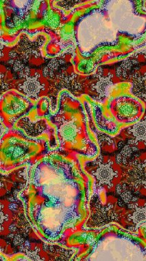 Çiçekler suluboya eskiz deseni. Raster Stili kumaş deseni.