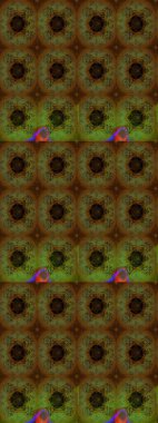 Soyut etnik raster çizim kalıbı. Kabile sanatı boho baskısı, klasik çiçek arkaplanı. Arkaplan dokusu, duvar kağıdı, kahverengi renkli çiçek teması.