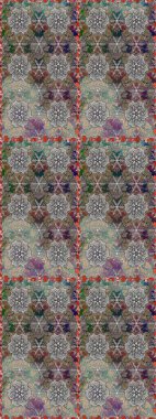 Gri ve kahverengi renklerde. Raster illüstrasyonu. Çiçekli güzel suluboya desen.