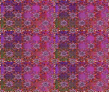 El çizimi çiçekli, soyut, pürüzsüz desen. Raster illüstrasyonu. Mor ve kahverengi renkte çiçekler.