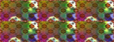 Raster illüstrasyonunda kusursuz çiçek deseni. Kahverengi renkte çiçekler.