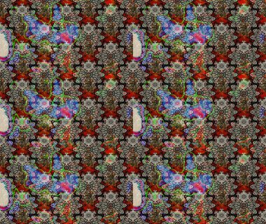 Çiçekli karalama şeklinde Raster çiçek deseni. Gri renkli çiçekler. Yumuşak, bahar çiçekli arka plan.