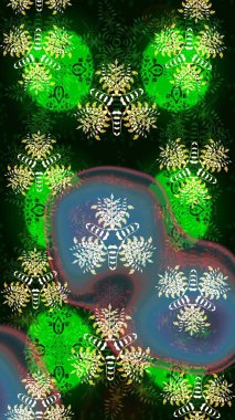 Çiçekli, yapraklı, çiçek desenli eskiz. Raster illüstrasyonu. El çizimi.